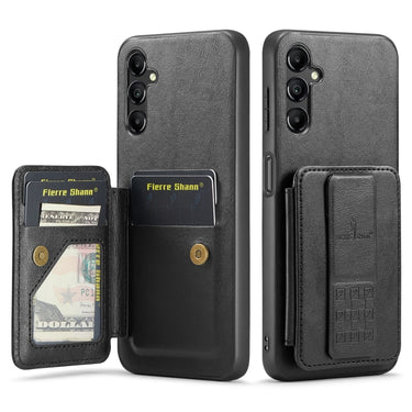 Fierre Shann Oil Wax Cow Leather Card Holder Back Phone Case, For Samsung Galaxy A15 5G, For Samsung Galaxy A55 5G, For Samsung Galaxy A35 5G, For Samsung Galaxy S24 Ultra 5G