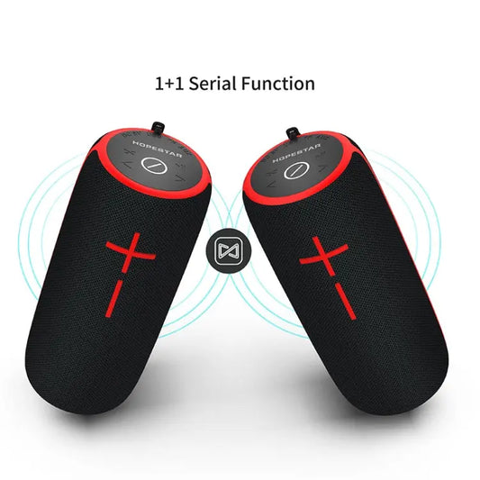 HOPESTAR P21 TWS Portable Outdoor Waterproof Woven Textured Bluetooth Speaker, Support Hands-free Call & U Disk & TF Card & 3.5mm AUX & FM, P21 Black, P21 Grey, P21 Blue, P21 Red Utrano