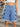 Heart-Pattern Rolled Hem Denim Shorts