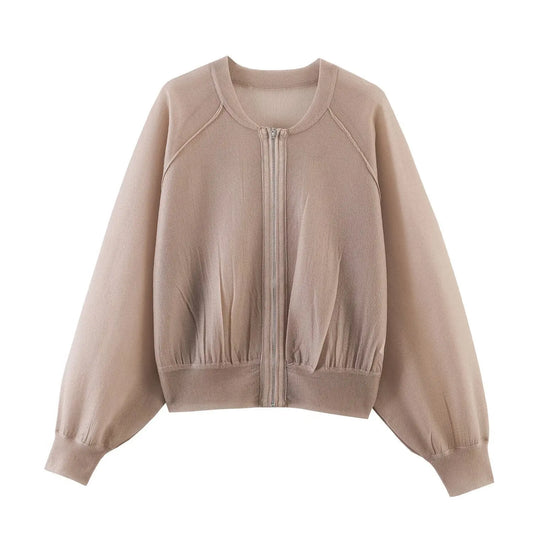 Knitted pilot jacket women's jacket