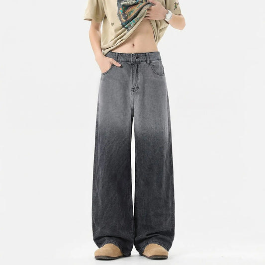 Loose Patchwork Lyocell Coolmax Denim Pants for Men