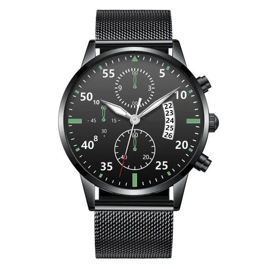 Luminous Calendar Dial Three Eyes And Six Needles Calendar Watch Men Utrano