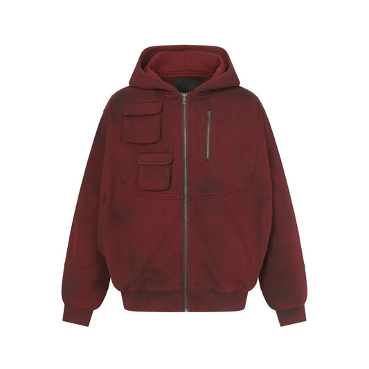 Make an old dirty hoodie with a hood