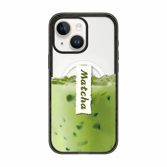 Matcha Latte Cake Pattern Magnetic Acrylic TPU Phone Case, For iPhone 14 Plus, For iPhone 14, For iPhone 14 Pro, For iPhone 14 Pro Max