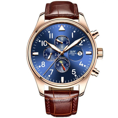 Men's Multifunctional Leather Strap Waterproof Casual Utrano