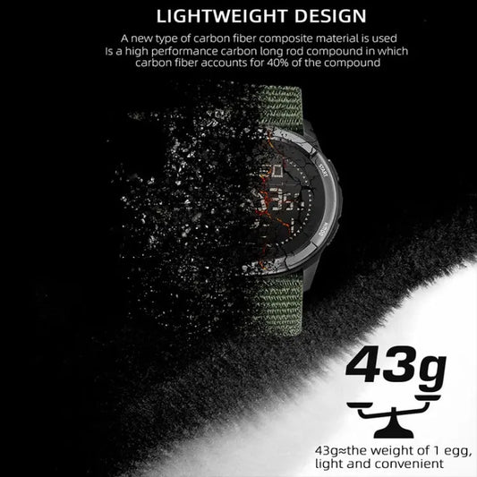 NORTH EDGE ALPS Outdoor Waterproof Men Carbon Fiber Digital Nylon Strap Smart Sports Watch