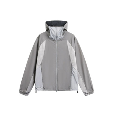 Outdoor Streetwear Color-Block Loose Hooded Sun Protection Jacket for Men