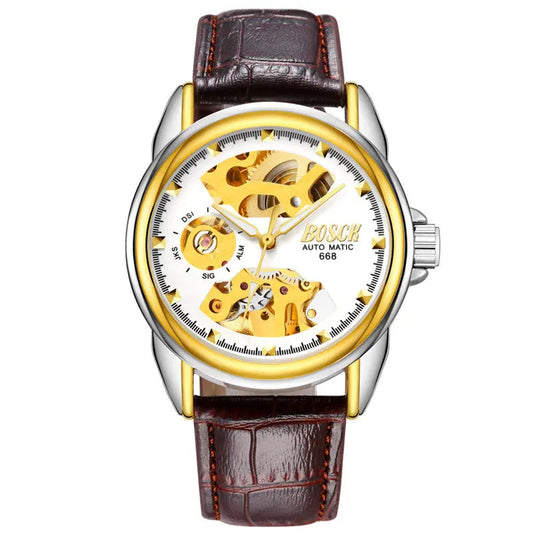 Pausini automatic mechanical watches Mens watch Korean business hollow waterproof mechanical watch wholesale gift