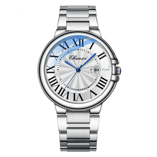 Roman Couple Watches Calendar Steel Belt Waterproof Luminous Classic Utrano