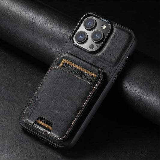 Suteni H02 Leather Wallet Stand Back Phone Case, For iPhone 14 Pro Max, For iPhone 13 Pro Max, For iPhone 13 Pro, For iPhone 13, For iPhone 12 Pro Max, For iPhone 11 Pro Max, For iPhone 11, For iPhone 11 Pro