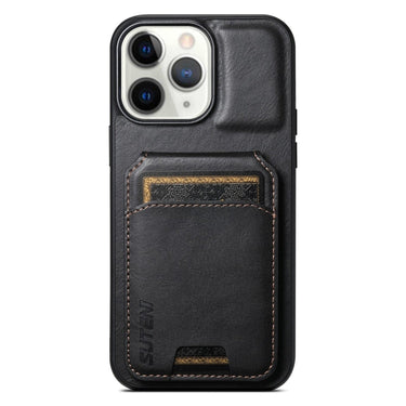 Suteni H02 Leather Wallet Stand Back Phone Case, For iPhone X / XS, For iPhone XR, For iPhone XS Max, For iPhone 12 / 12 Pro