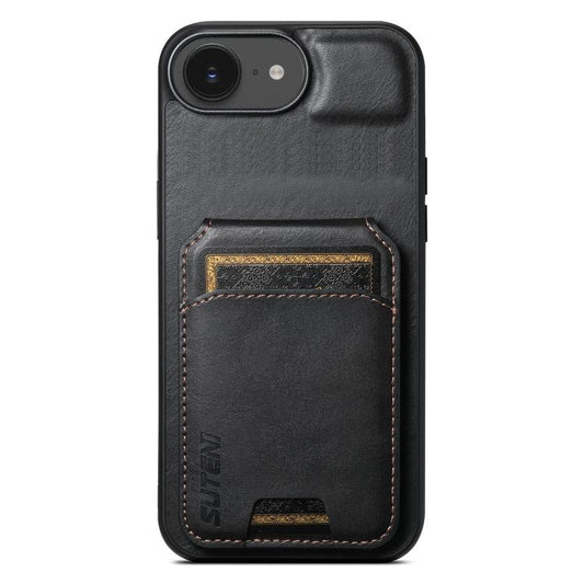 Suteni H02 Leather Wallet Stand Back Phone Case, For iPhone 17 Pro Max, For iPhone 17 Pro, For iPhone 17, For iPhone Air, For iPhone 16e, For iPhone 16 Pro Max, For iPhone 16 Pro, For iPhone 16 Plus