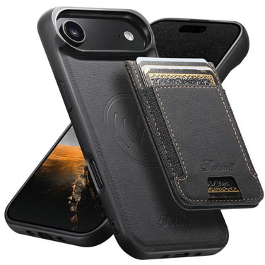 Suteni H17 Litchi Texture Leather MagSafe Detachable Wallet Phone Case, For iPhone 16 Pro, For iPhone 16 Plus, For iPhone 16, For iPhone 15 Pro Max, For iPhone 15 Pro, For iPhone 15 Plus