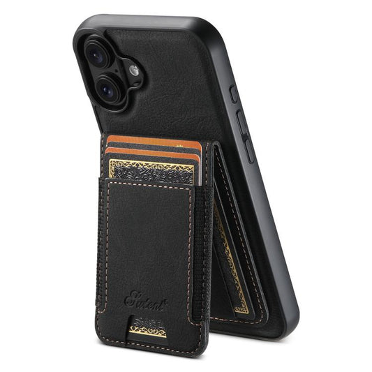 Suteni H17 Litchi Texture Leather MagSafe Detachable Wallet Phone Case, For iPhone 17 Pro Max, For iPhone 17 Pro, For iPhone 17, For iPhone Air, For iPhone 16e, For iPhone 16 Pro Max