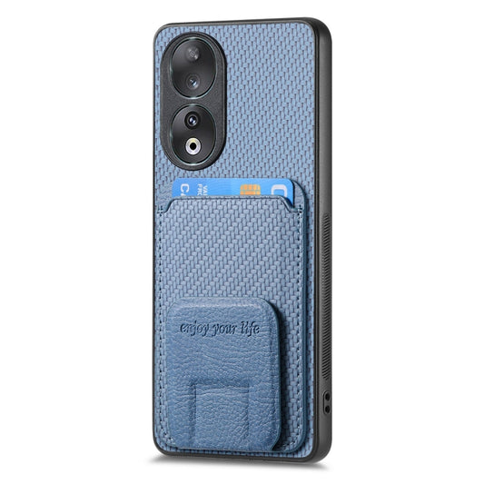 Carbon Fiber Card Bag Fold Stand Phone Case, For Honor X8A, For Honor X9A, For Honor X7A, For Honor 80 SE