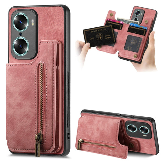 Retro Leather Zipper Wallet Back Phone Case, For Honor 50 SE, For Honor X50i / 90 Lite