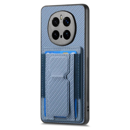 Carbon Fiber Fold Stand Elastic Card Bag Phone Case, For Honor Magic7 Pro