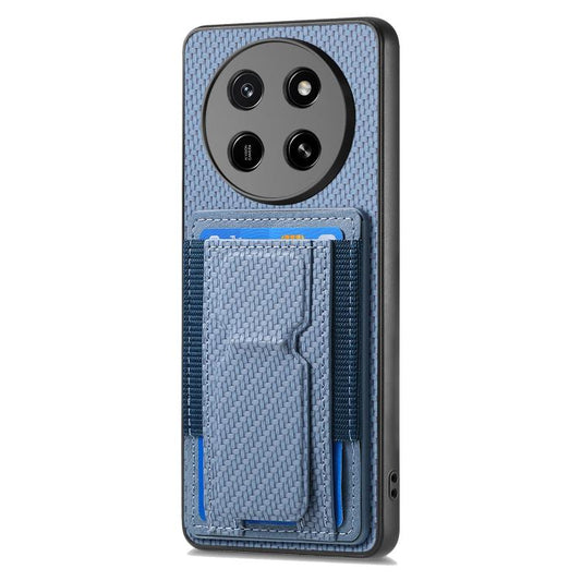 Carbon Fiber Fold Stand Elastic Card Bag Phone Case, For Honor 600 Pro Global, For Honor 600 Global, For Honor Magic7 Pro