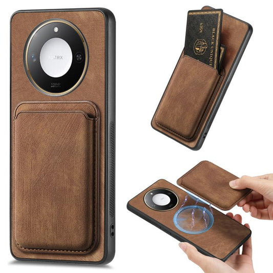 Retro Leather Card Bag Magnetic Phone Case, For Honor X60 Pro 5G, For Honor X60 5G