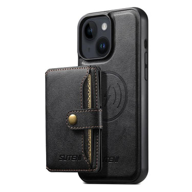 Suteni M4 Magnetic Card Bag MagSafe Leather Phone Case, For iPhone 13 Pro Max, For iPhone 13 Pro, For iPhone 13, For iPhone 12, For iPhone 12 Pro Max, For iPhone 12 Pro