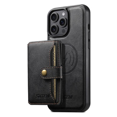 Suteni M4 Magnetic Card Bag MagSafe Leather Phone Case, For iPhone 13 Pro Max, For iPhone 13 Pro, For iPhone 13, For iPhone 12, For iPhone 12 Pro Max, For iPhone 12 Pro