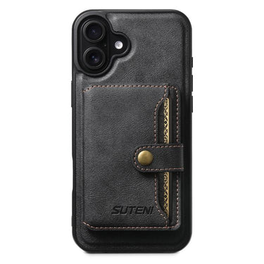 Suteni M4 Magnetic Card Bag MagSafe Leather Phone Case, For iPhone 17 Pro Max, For iPhone 17 Pro, For iPhone 17, For iPhone Air, For iPhone 16 Pro Max, For iPhone 16 Pro, For iPhone 16 Plus, For iPhone 16