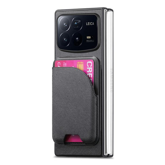 Twill Fabric Leather Skin Card Bag Magnetic Back Phone Case, For Xiaomi Mix Fold 4