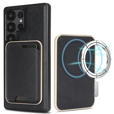 Kalebol Slim MagSafe Ring Magnetic Card Bag Leather Phone Case, For Samsung Galaxy S25 Ultra 5G, For Samsung Galaxy S24 Ultra 5G, For Samsung Galaxy S24+ 5G, For Samsung Galaxy S24 5G