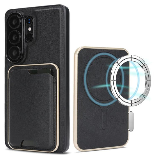Kalebol Slim MagSafe Ring Magnetic Card Bag Leather Phone Case, For Samsung Galaxy S26 Ultra 5G, For Samsung Galaxy S25 Edge 5G, For Samsung Galaxy S25 5G, For Samsung Galaxy S25+ 5G