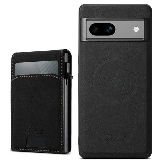 Suteni H19 Litchi Grain 2-in-1 Removable Card Box Back Phone Case, For Google Pixel 7a, For Google Pixel 7 Pro, For Google Pixel 7, For Google Pixel 6a, For Google Pixel 6 Pro, For Google Pixel 6