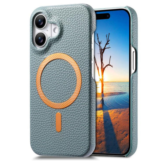 Litchi Texture Brushed MagSafe PU Back Cover Phone Case, For iPhone 16, For iPhone 15 Pro Max, For iPhone 15 Pro