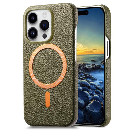 Litchi Texture Brushed MagSafe PU Back Cover Phone Case, For iPhone 13 Pro Max, For iPhone 13 Pro, For iPhone 13