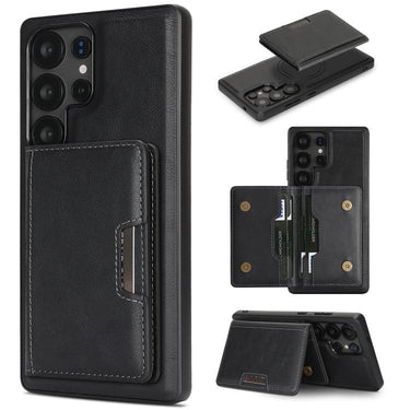 Kalebol Strong MagSafe Magnetic Two-Fold Card Bag Leather Phone Case, For Samsung Galaxy S24 Ultra 5G, For Samsung Galaxy S24+ 5G, For Samsung Galaxy S24 5G, For Samsung Galaxy S23 Ultra 5G