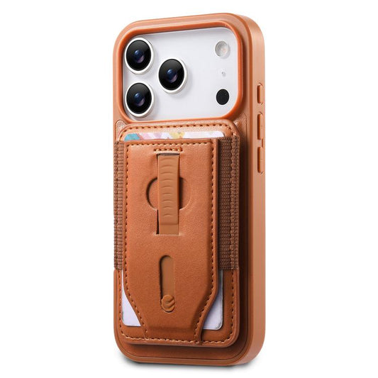 CaseNeo Retro Wristband Elastic Card Bag Magnetic Back Phone Case, For iPhone 17