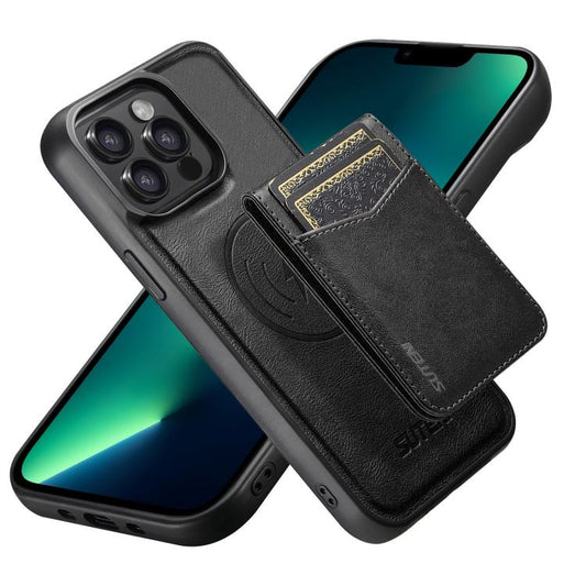 Suteni G5S5 2-in-1 Magnetic Detachable Bottle Opener Card Bag Cow Leather Back Phone Case, For iPhone 13 Pro Max, For iPhone 13 Pro, For iPhone 13, For iPhone 12 Pro Max, For iPhone 12 / 12 Pro