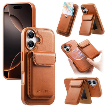 CaseNeo Retro Multi-Card Bag Magnetic Back Phone Case, For iPhone 17