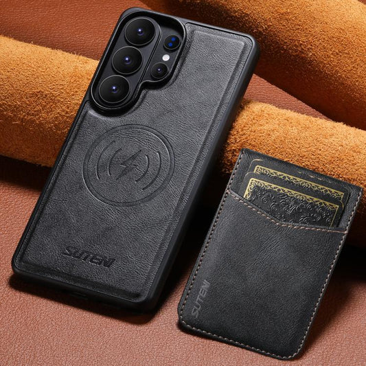 Suteni G5S5 2-in-1 Magnetic Detachable Bottle Opener Card Bag Cow Leather Back Phone Case, For Samsung Galaxy S26 Ultra 5G, For Samsung Galaxy S25 Ultra 5G, For Samsung Galaxy S24 Ultra 5G, For Samsung Galaxy S23 Ultra 5G, For Samsung Galaxy S22 Ultra 5G