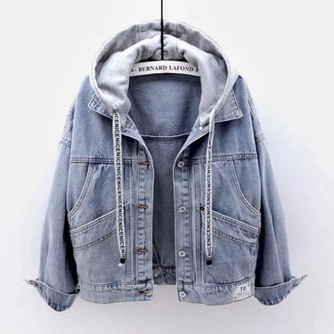 Southeast Asian Export NewHooded Denim Jacket for Women, Short Length, Fashionable Large Pocket Jacket, Casual Top