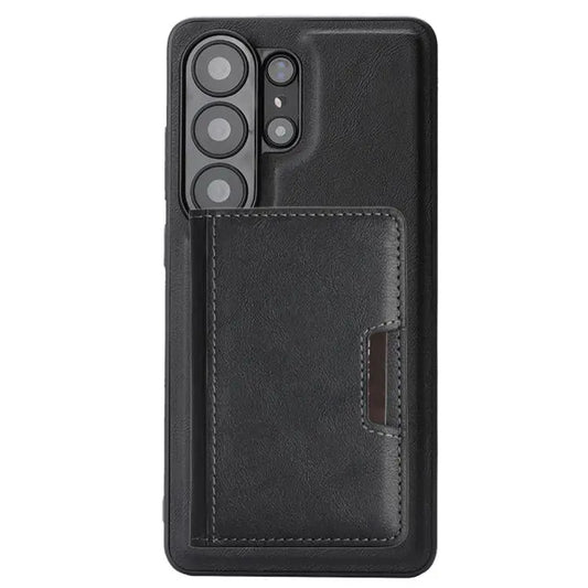 Strong MagSafe Magnetic Two-Fold Card Bag Leather Phone Cases for Samsung Galaxy