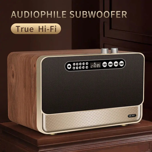W1 Wooden HIFI Sound Effect Desktop Wireless Bluetooth Speaker - UTrano