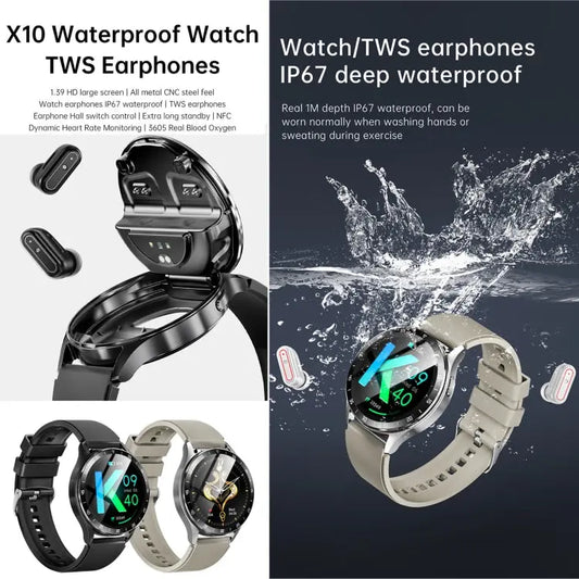 X10 Headphones Smart Watch 1.39 inch Waterproof Bracelet, Support Bluetooth Call / NFC / Heart Rate Utrano