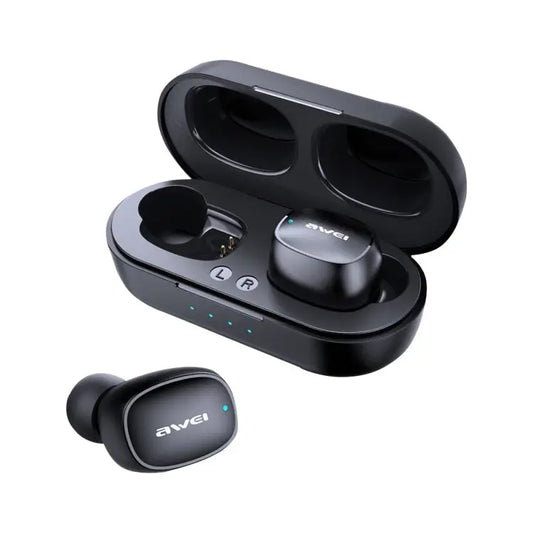 awei T13 TWS Bluetooth V5.0 Ture Wireless Sports Headset with Charging Case - UTrano