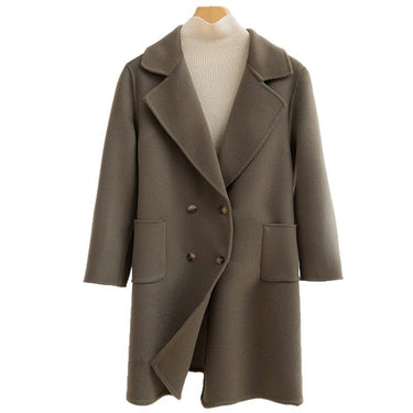 Fashion Double Breasted Woolen Coat Women