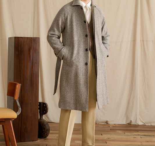 Elegant High-grade Mid-length Loose Lapel Wool Coat Woolen