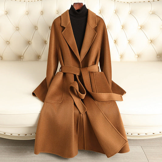 Double-sided Water Ripple Woolen Coat