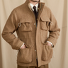 Men's Wool Coat With Stand-Up Collar Retro-Style Heavyweight Warm Jacket  