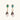 Gold drop earrings with iridescent abalone studs, rope links, jeweled caps and white baroque pearls on cream background