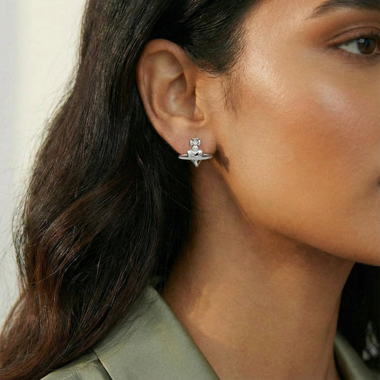 Saturn Ring Stud Earrings  