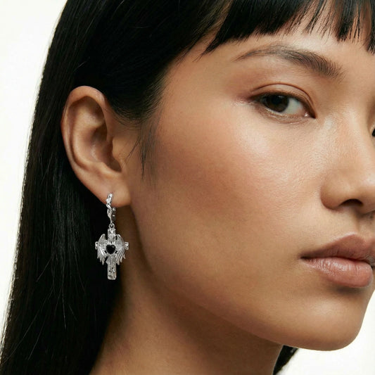 Guardian Angel Wing Hoops  