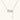 Gold infinity pendant with baguette crystals on adjustable chain against cream background.